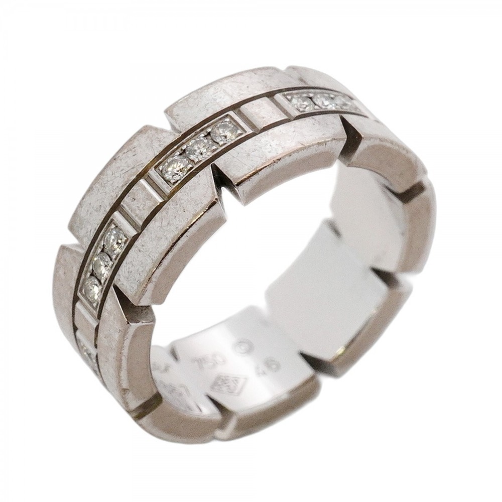 Cartier Tank Française Diamond Ring in 18K White Gold Size 46 596405