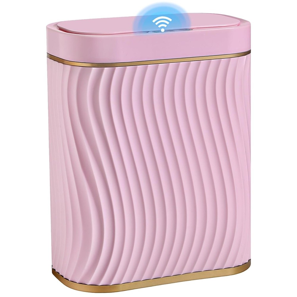 Bathroom Small Trash Can with Automatic Touchless Lid, 2.6 Gallon Smart Garbage