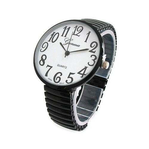Super Large Face Easy To Read Stretch Band Geneva Watch