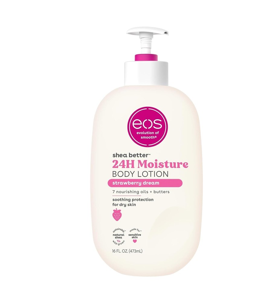 EOS Shea Better Body Lotion- Strawberry Dream, 24-Hour Moisture Skin Care 16OzHI