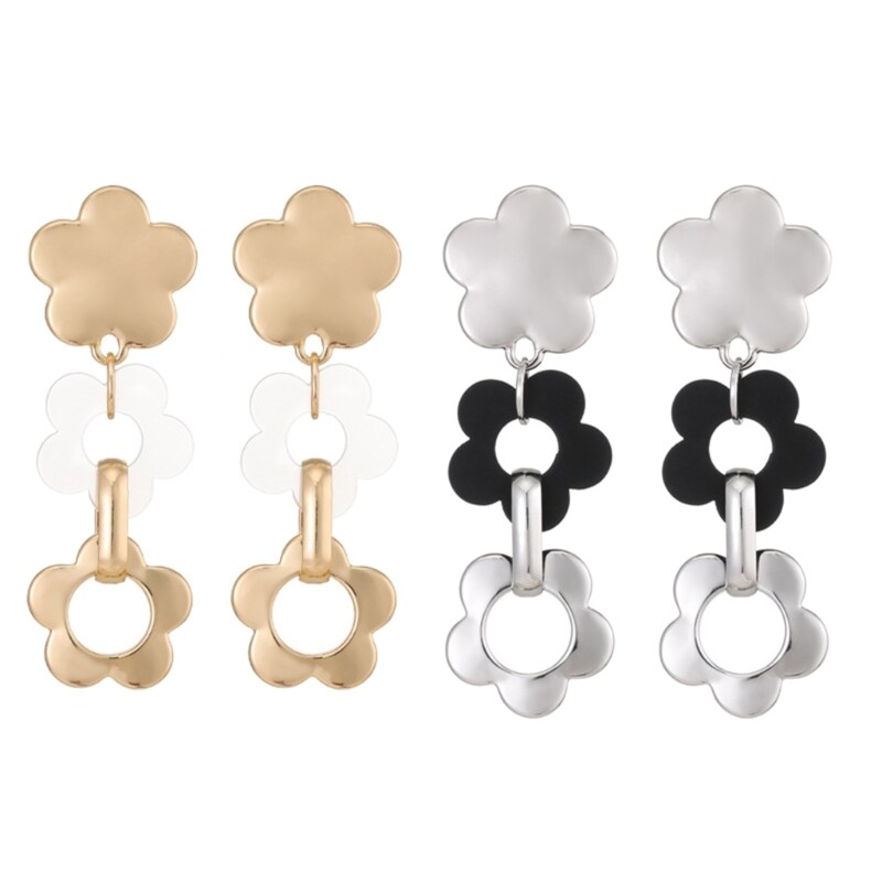 Hollow Flower Earring Temperament Flower Dangle Earrings Fashion Jewelry