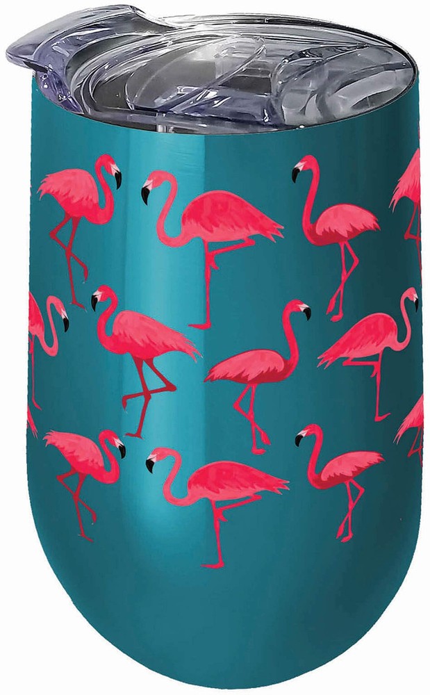 Flamingo Stainless Steel Wine Tumbler with Lid 20oz Insulated Cup