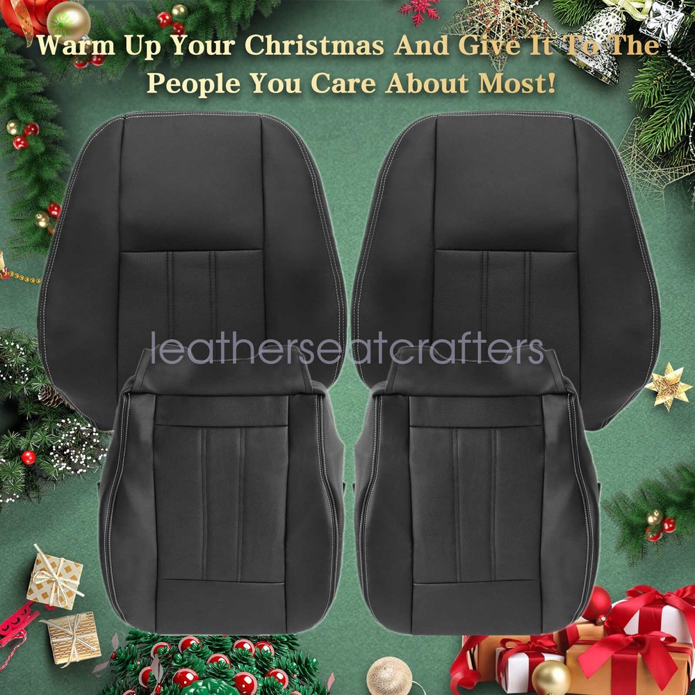 Black For 2011-2016 Chrysler Town & Country Front Top & Bottom Seat Cover - New