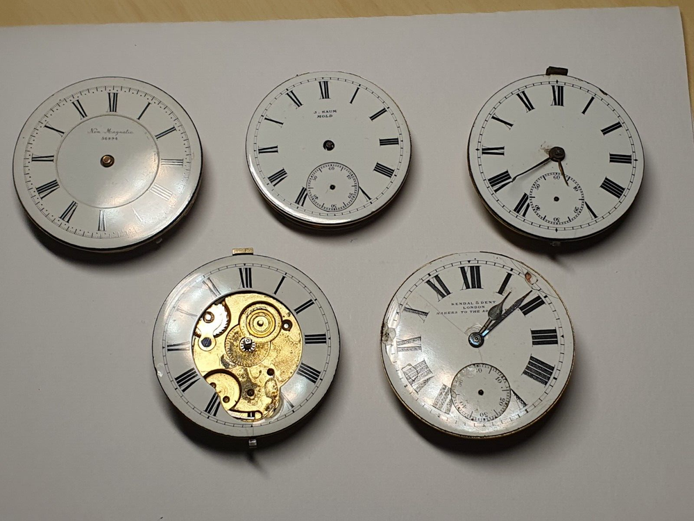 Antique Samuel Laum J Carr Kendal Dent pocket watch movements