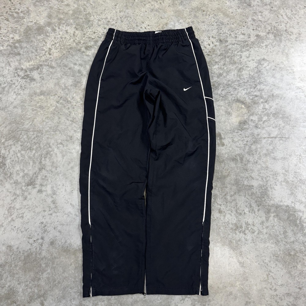 Nike Track Pants Mens Medium Black Windbreaker y2k baggy wide leg skater grunge
