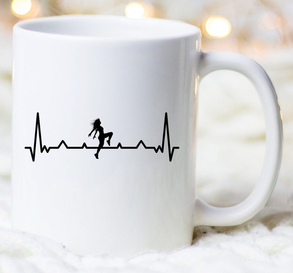 Dancer Coffee Mug Heartbeat Design Gift For Dance Lovers