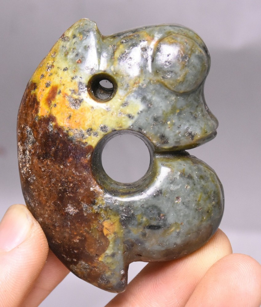 6CM Hongshan Culture Jade Pig Dragon Amulet Pendant Carving
