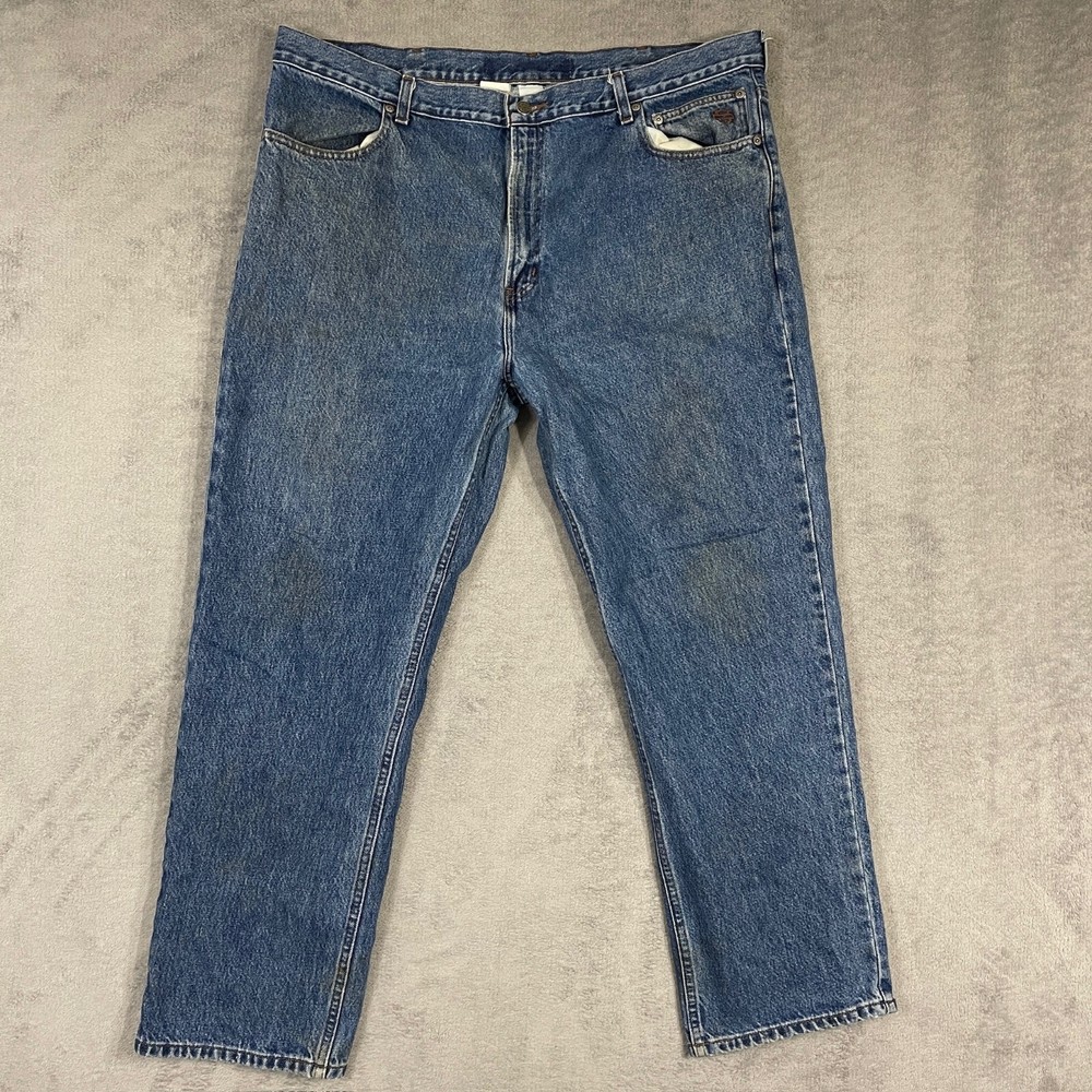 Vintage Harley Davidson Jeans Mens 42 Blue Medium Wash Cotton Denim Y2K Straight