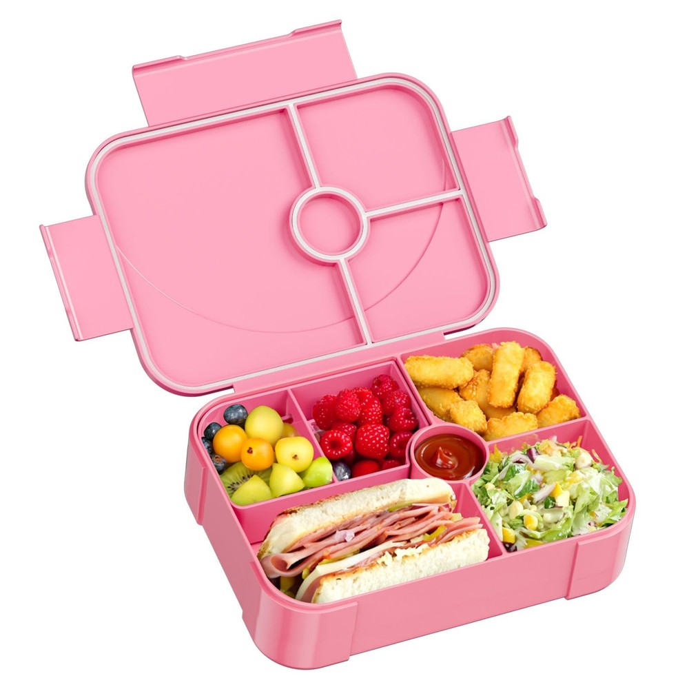Leakproof Kids Bento Lunch Box with 6 Compartments BPA Free