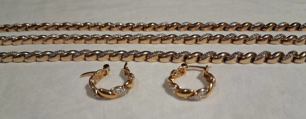 Ross Simmons Tennis Style 18K Gold Over Sterling Silver Full Set