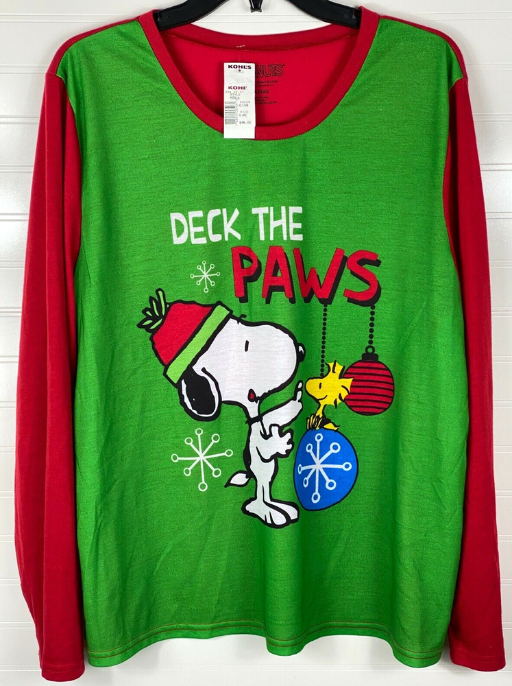 Snoopy and Woodstock Peanuts Gang Christmas Sleep Shirt for Girls Size XXL
