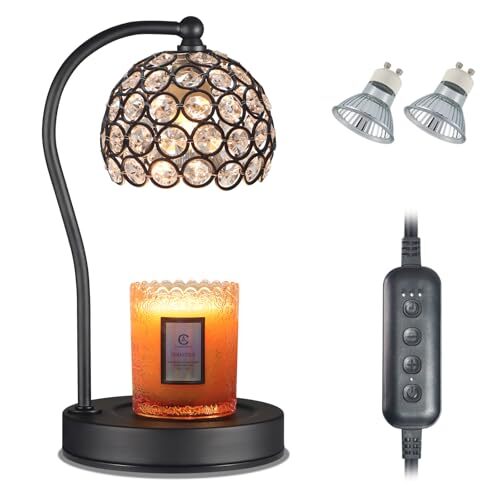 Dimmable Electric Wax Melt Warmer Lamp with Timer and B-Crystal Home Decor