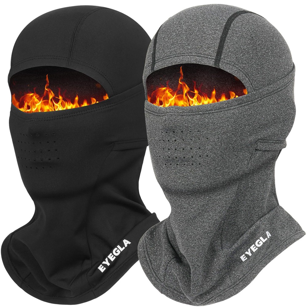 2-Pack Men's Thermal Balaclava Ski Mask for Cold Weather - Breathable Winter Face Cover
