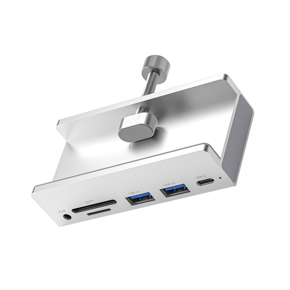 USB 3.0 Hub Splitter 6 Port High Speed For PC Mac Laptop Desktop Clamp on Desk
