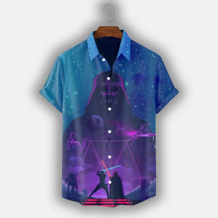 Spaceship Hawaiian Shirt For Men US Size Summer Style NEW
