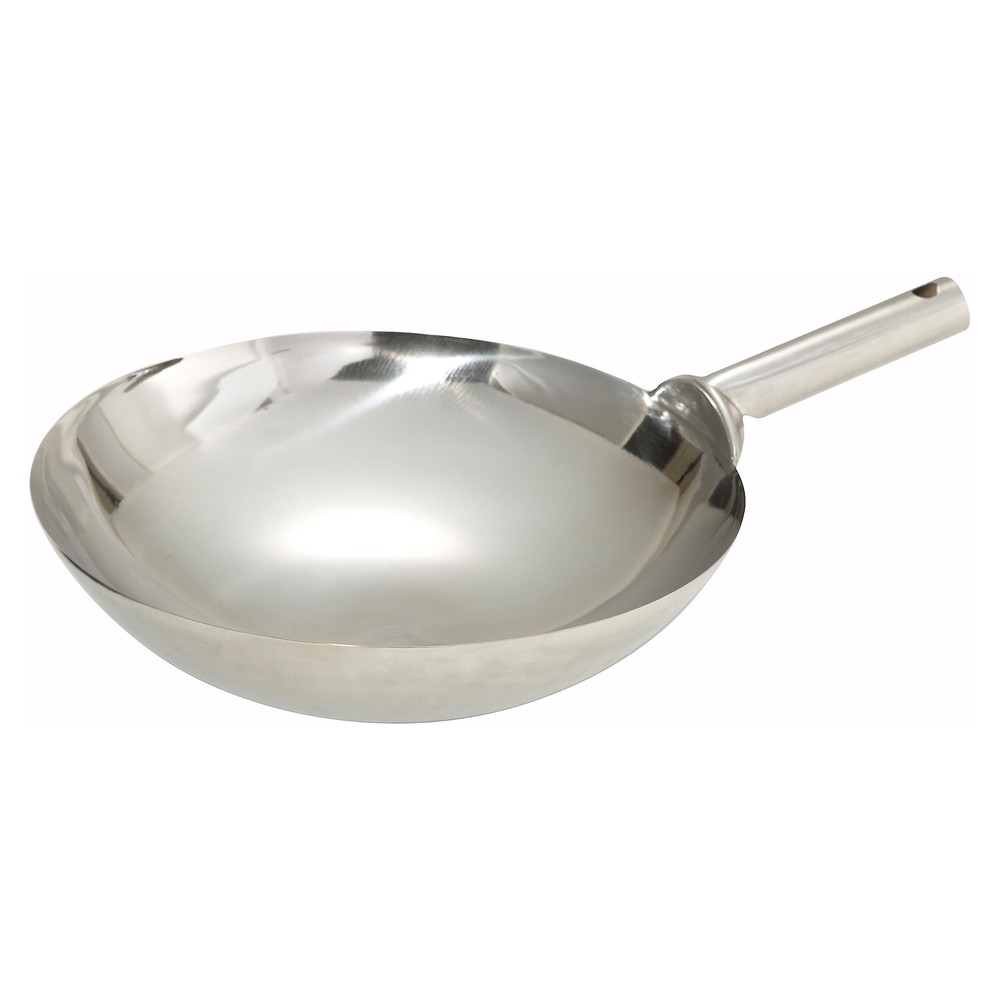 Stainless Steel Wok with Welded Joint Handle, 16-Inch