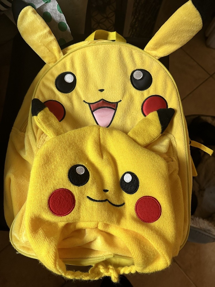 back to school kids pokemon pikachu backpack and beanie-image