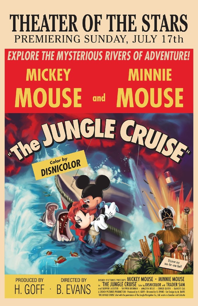 Jungle Cruise minnie Mickey mouse trader sam disnicolor Poster MATTE 13x19