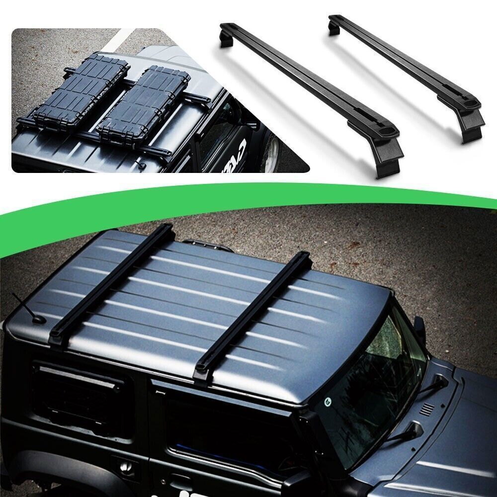 2Pcs Crossbar Fits for SUZUKI JIMNY 2019-2024 Aluminum Roof Rail Rack Cross Bars