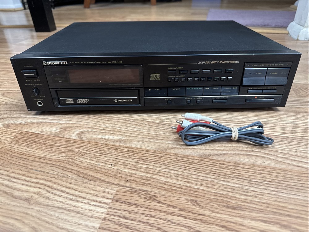 Vintage Pioneer PD-M6 6 Disc Stereo CD Changer + RCA Cable - TESTED ! NICE !