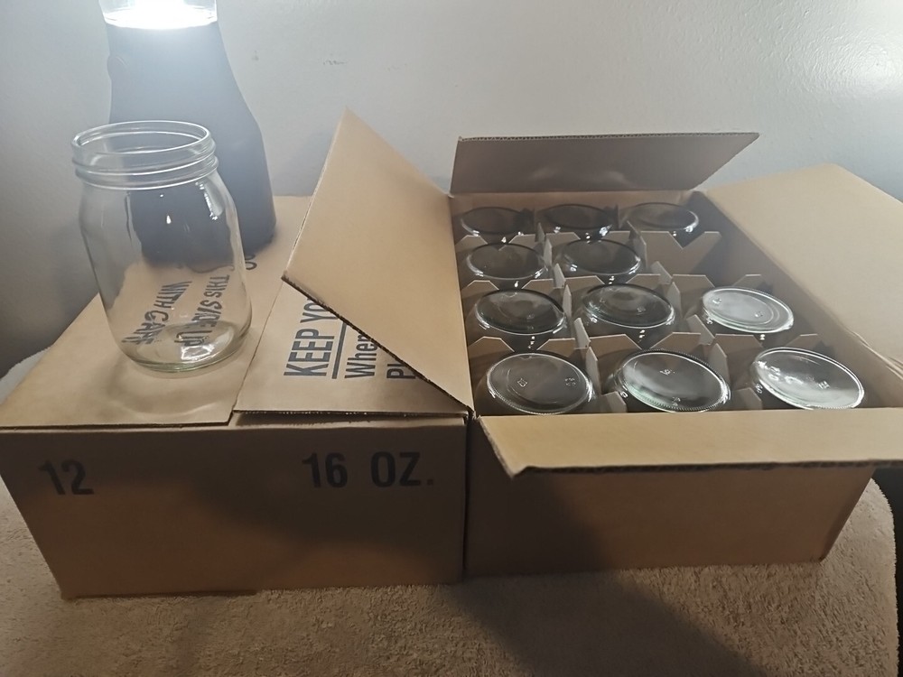 24-Piece Mason Jar Drinking Glasses Set No Lids 2 Cases