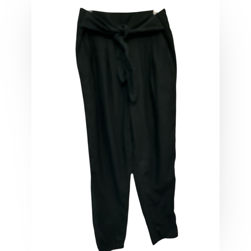 Who What Wear Women's Pants Belted  High Waist Ankle Jet Black NWOT