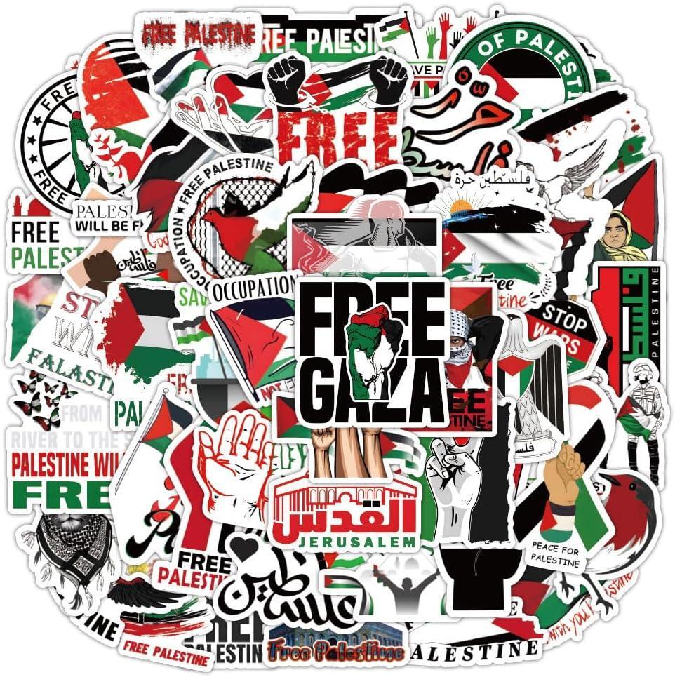 100pcs Free Palestine Stickers Freedom Vinyl Palestine Stickers for Water Bottle