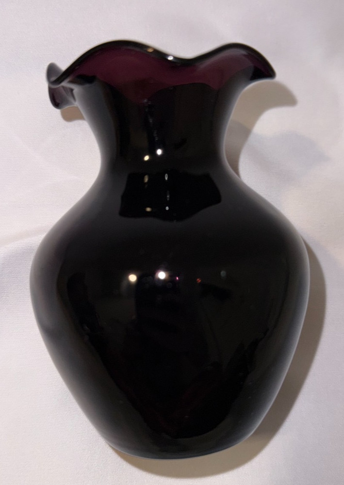 Dark Purple Amethyst - Small Ruffle Vase - Home - Art Decor - 5