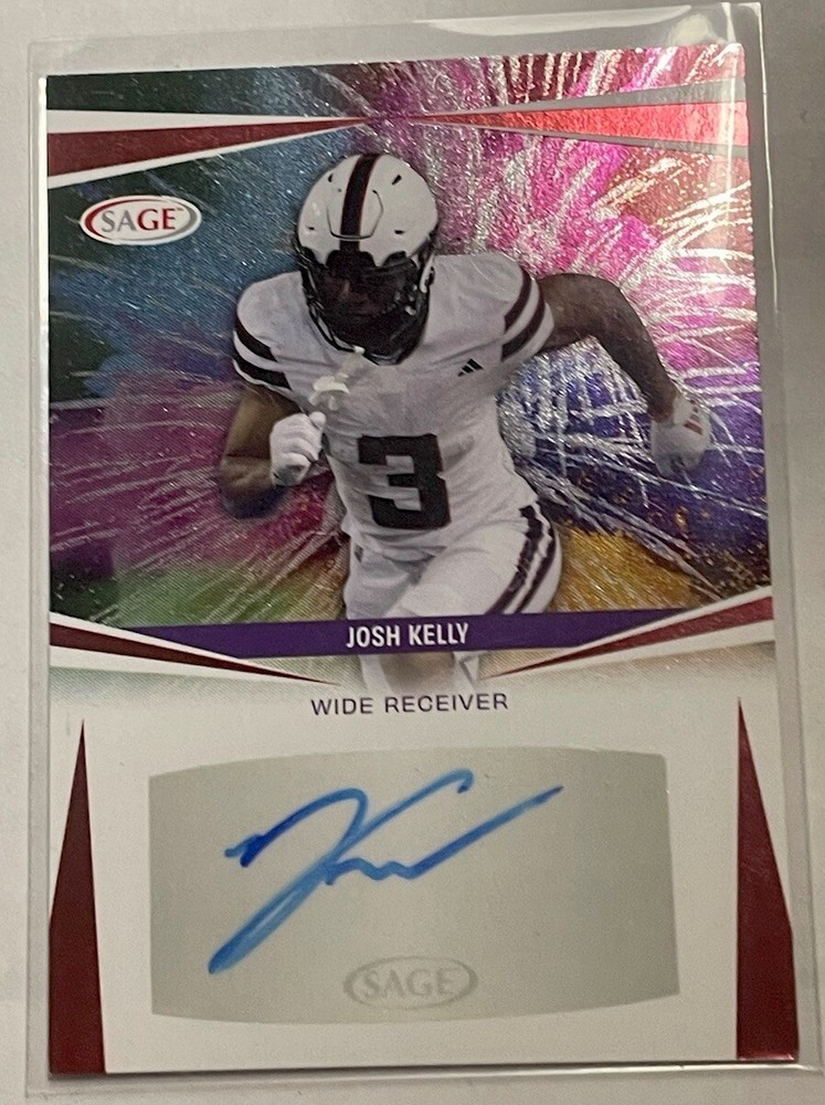Josh Kelly 2025 Sage Football Low Series Red RC Auto A-JK Texas Tech