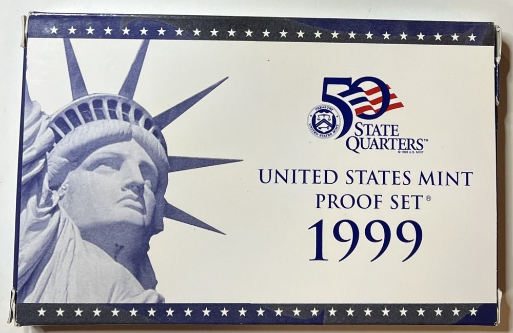 1999 U.S. Mint Proof Set BOX & COA 9pc Coin Set