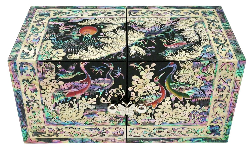 Mother of Pearl 4 Drawers Jewelry Box Necklace Bracelet Earrings Ring Box Case