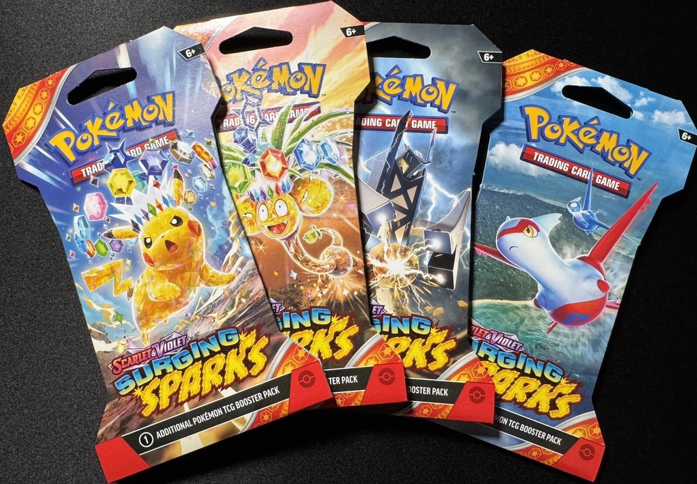 Pokemon Scarlet & Violet Surging Sparks Sealed Booster Pack - Lot of 4 Packs
