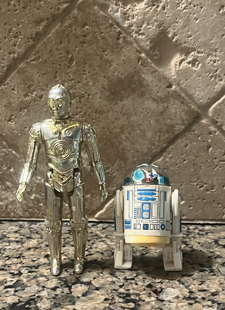 Vintage Star Wars C-3PO & R2-D2 - 100% Complete GMFGI 1977 HK - HEAD CLICKS