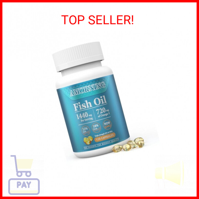 Fish-Oil Omega3-EPA DHA-Supplement Burpless-Softgels - 120Capsules 1440 mg per S