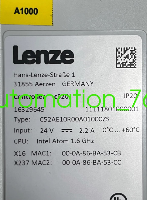 1PCS USED Lenze C52AE10R00A01000ZS C520 controller Via DHL or Fedex