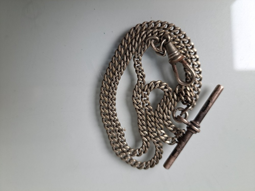 Watch Chain, Beautiful, Old Chain For Pocket Watches, Real Nickel, 46Cm