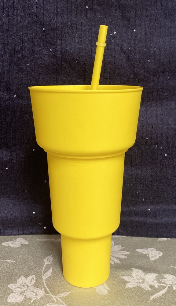 32 oz Insulated Tumbler with Snack Bowl and Reusable Straw