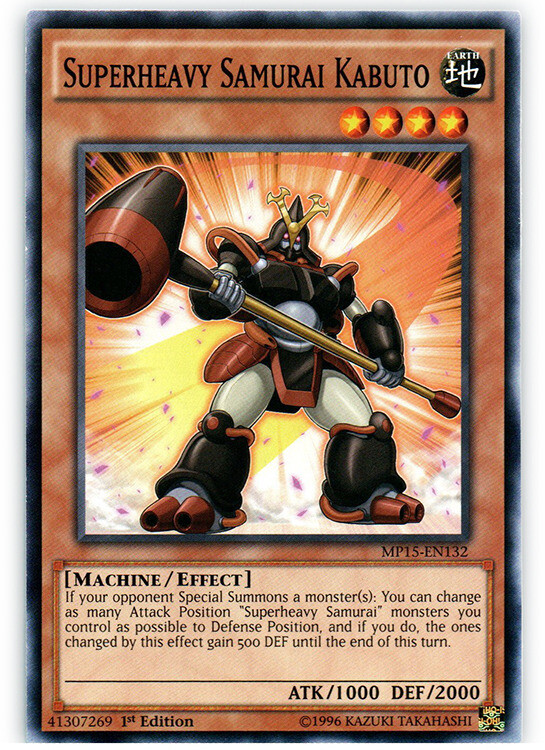 Superheavy Samurai Kabuto - MP15-EN132 - Common - 1st Edition x3 - Lightly Playe