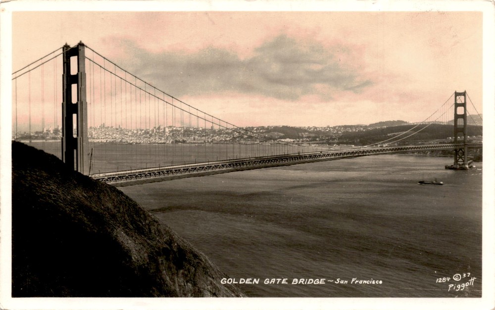 GOLDEN GATE BRIDGE, San Francisco, Piggott, CORRESPONDENCE, Postcard