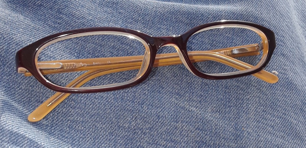Vera Bradley Emily Java Blue (JBL) Dark Brown 48□16 125 Eyeglass Frames No Lens.
