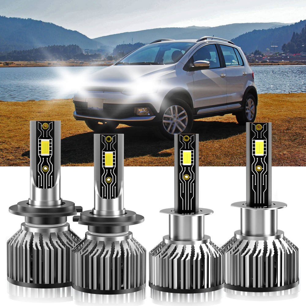 For CrossFox 2012-2015 LED Headlight High Low Beam Bulbs Kit H1 H7 6500K White