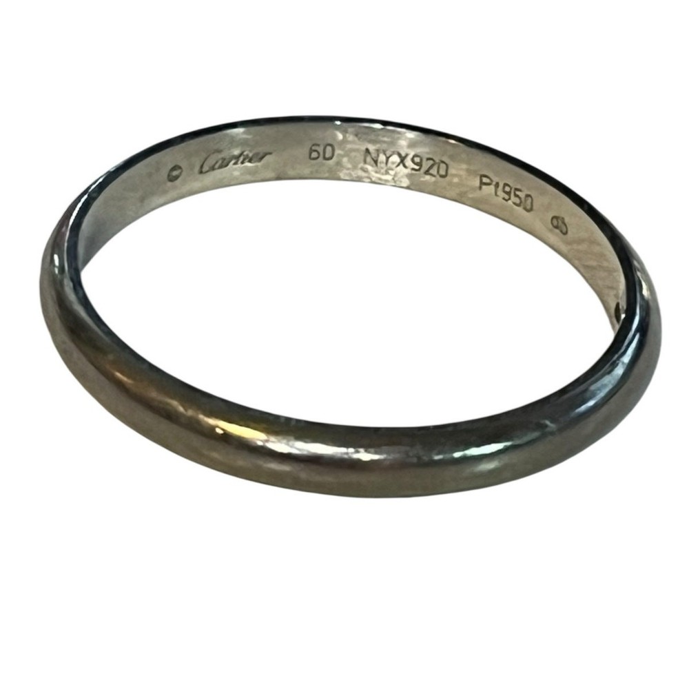 Cartier 1895 Wedding Band Classic Platinum Ring Size 9/60 CM Pt 950