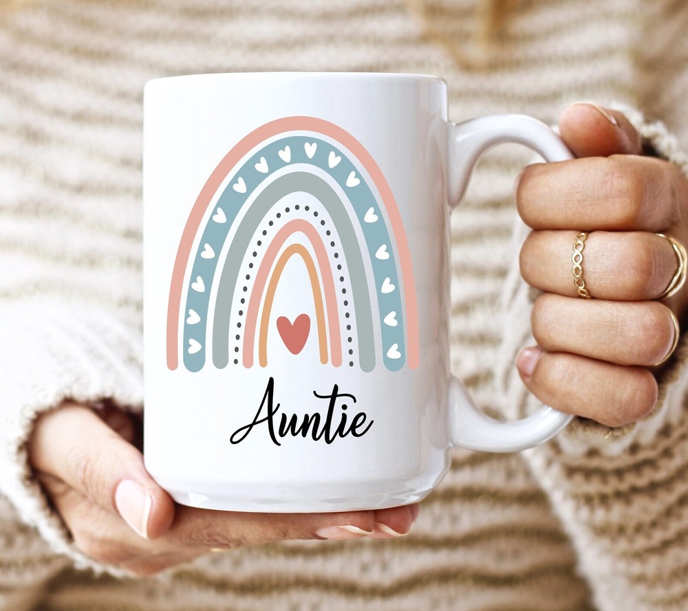 Boho Rainbow Coffee Mug Custom Gifts For Auntie Gift Ideas For Aunt Rainbow Mug