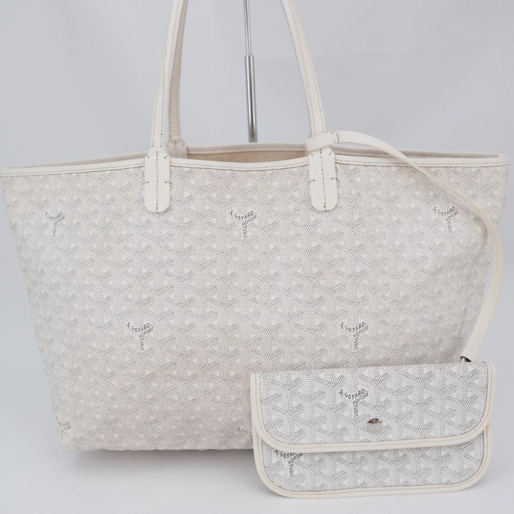 Goyard Saint Louis PM White Tote Bag with Pouch Pre-Owned