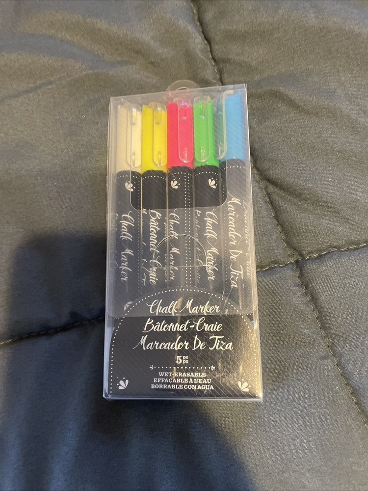 American Crafts Erasable Chalk Marker 5-piece NEW