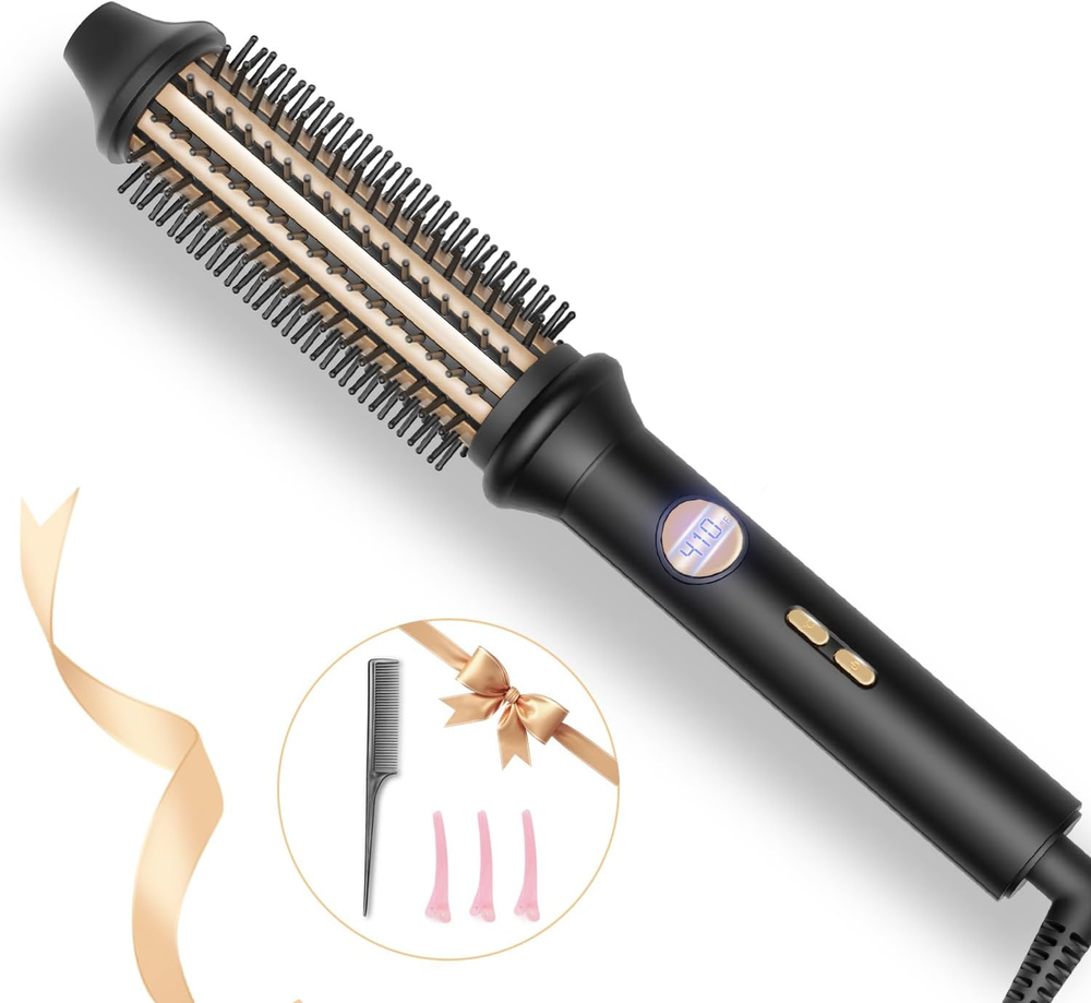 Thermal Styling Brush 1.26 Inch Heated Round Barrel for Long Dry Hair 110-220V
