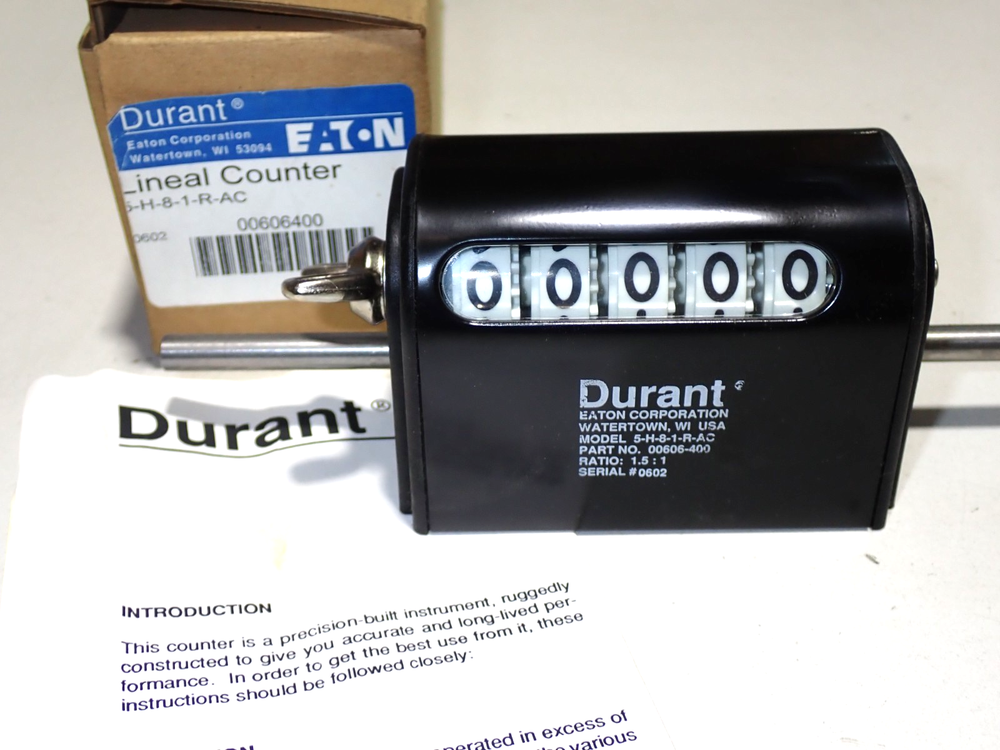 5-H-8-1-R-AC EATON DURANT MECHANICAL LINEAL COUNTER NEW