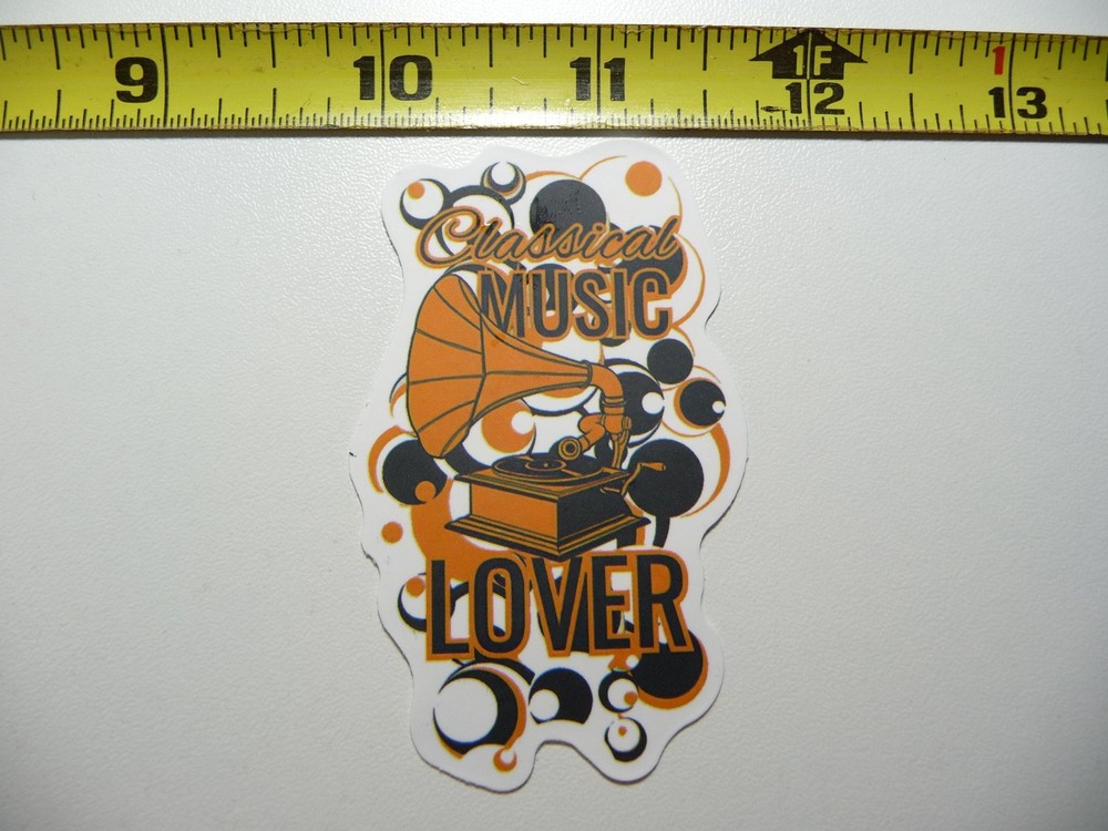 GRAMOPHONE RECORD PLAYER MUSIC LOVER DECAL STICKER BAND CONCERT HALL MUSICAL