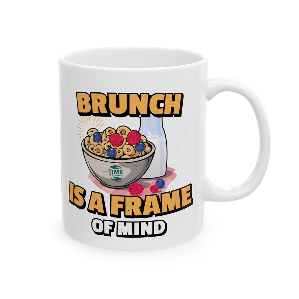 Brunch Frame of Mind Ceramic Mug, Brunch Mug, Coffee Cup, Tea Mug, Mug Gift,