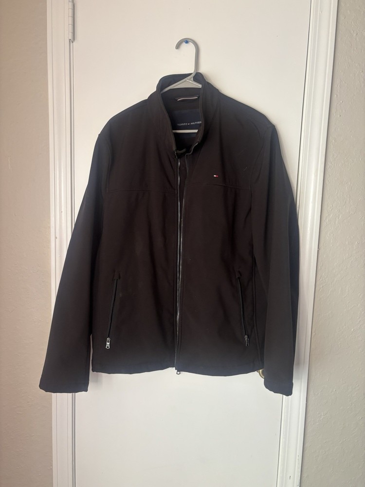 Tommy Hilfiger Men’s Logo  Black Zip Jacket Size L